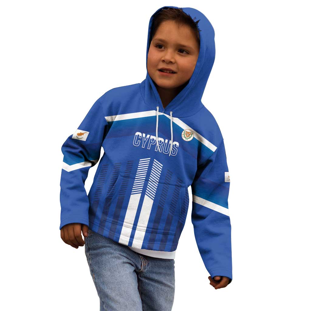Custom Cyprus Football Kid Hoodie Go Champions