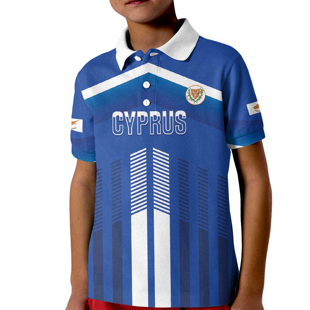Custom Cyprus Football Kid Polo Shirt Go Champions