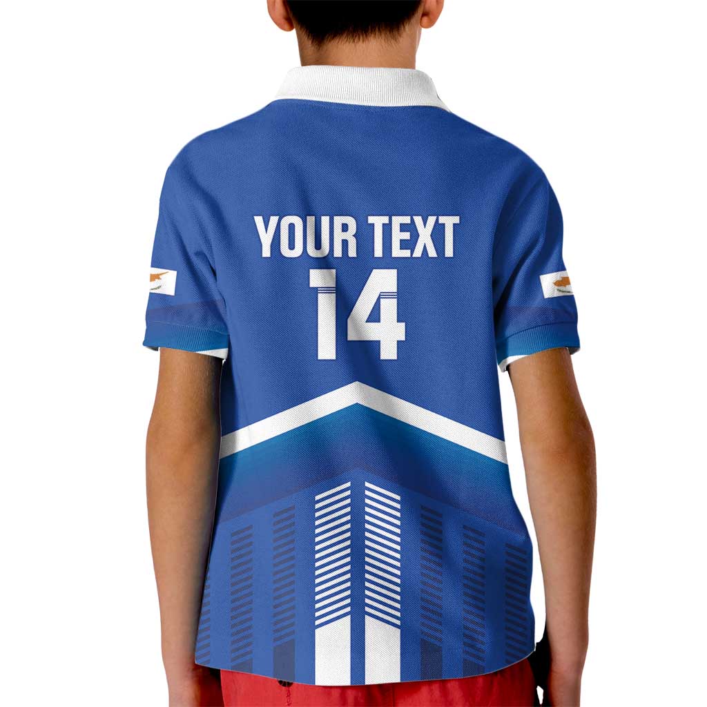 Custom Cyprus Football Kid Polo Shirt Go Champions
