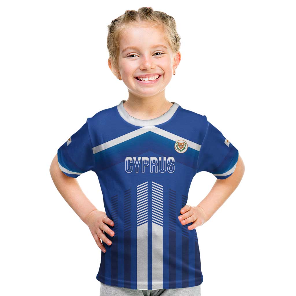 Custom Cyprus Football Kid T Shirt Go Champions