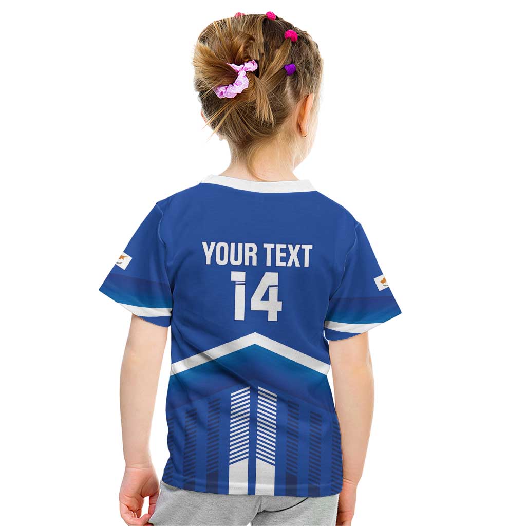 Custom Cyprus Football Kid T Shirt Go Champions