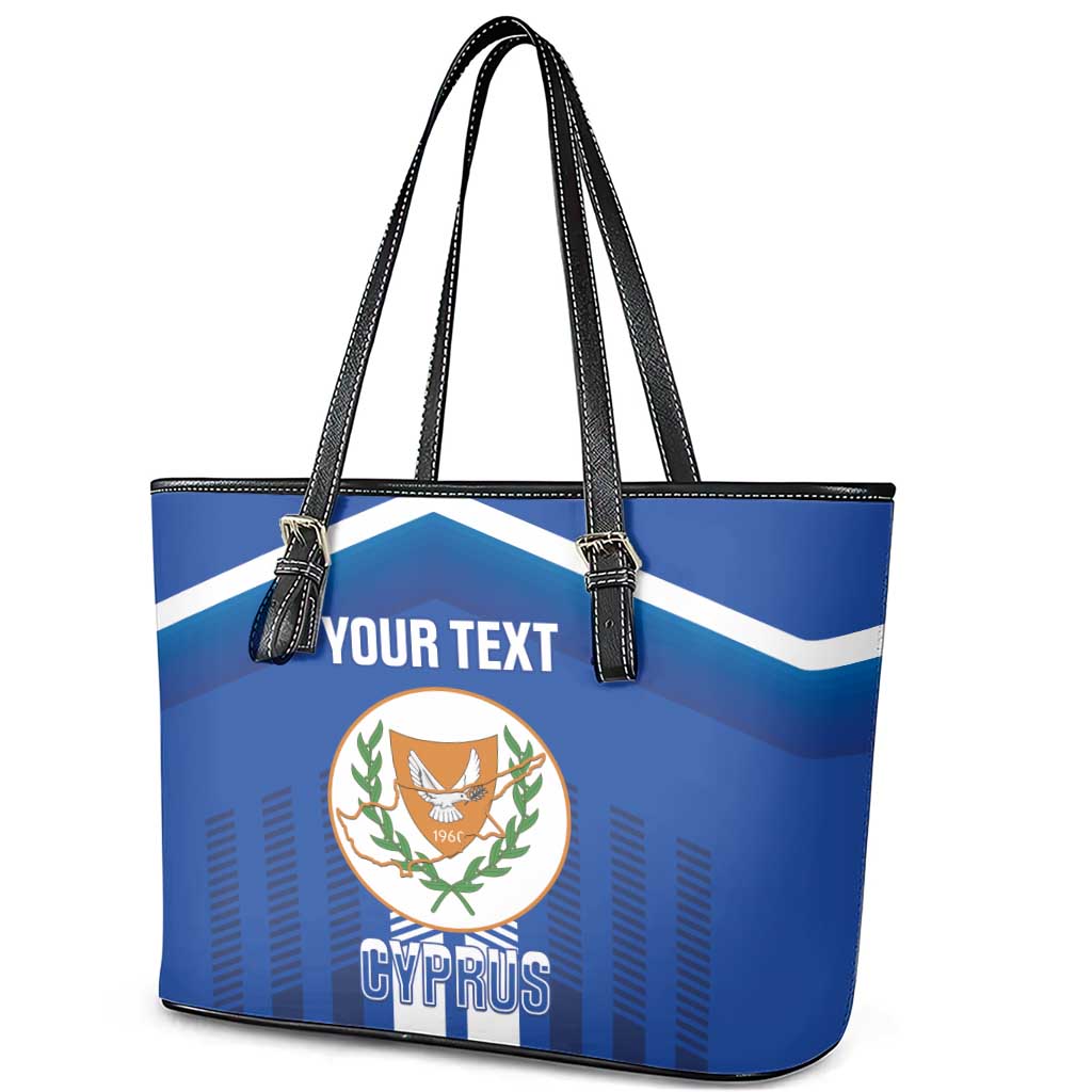 Custom Cyprus Football Leather Tote Bag Go Champions