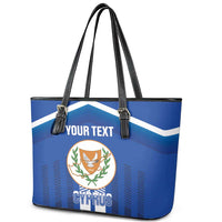 Custom Cyprus Football Leather Tote Bag Go Champions