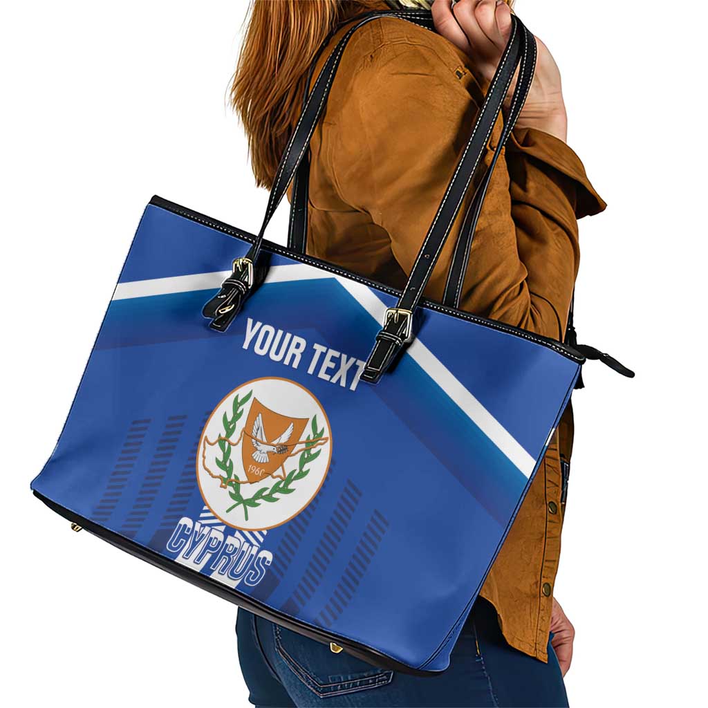 Custom Cyprus Football Leather Tote Bag Go Champions