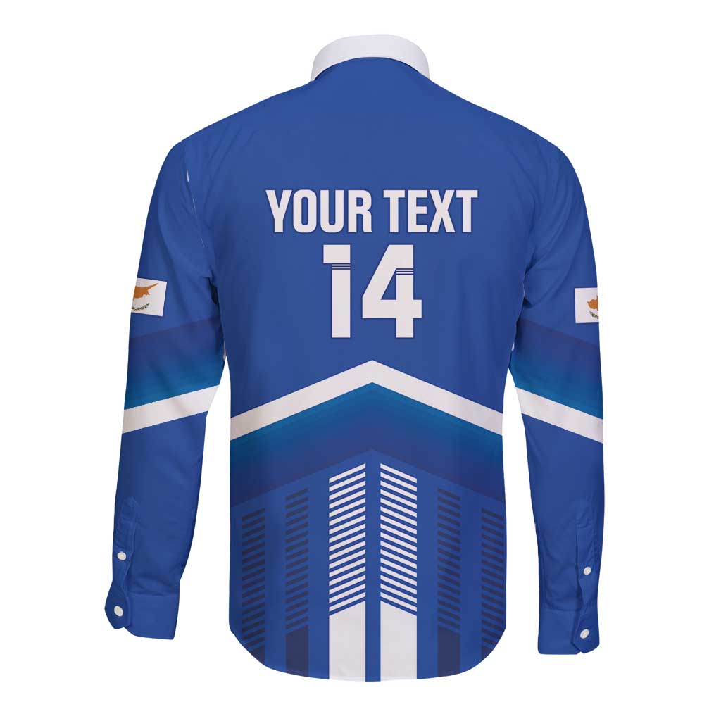 Custom Cyprus Football Long Sleeve Button Shirt Go Champions
