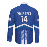 Custom Cyprus Football Long Sleeve Button Shirt Go Champions