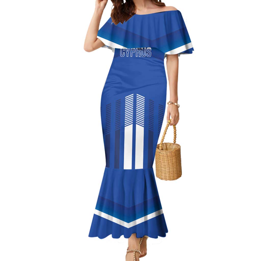 Custom Cyprus Football Mermaid Dress Go Champions