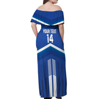 Custom Cyprus Football Off Shoulder Maxi Dress Go Champions