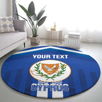 Custom Cyprus Football Round Carpet Go Champions