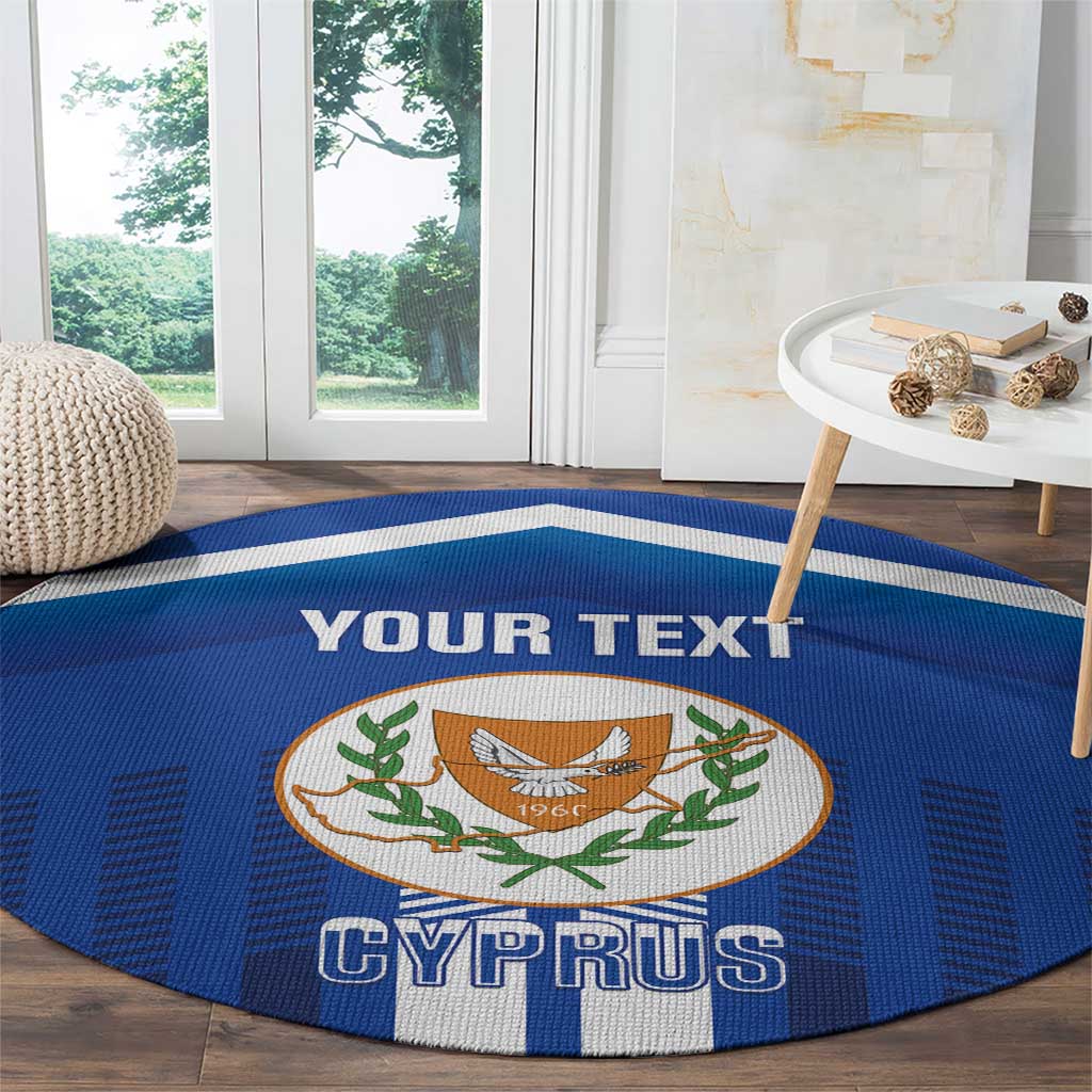 Custom Cyprus Football Round Carpet Go Champions