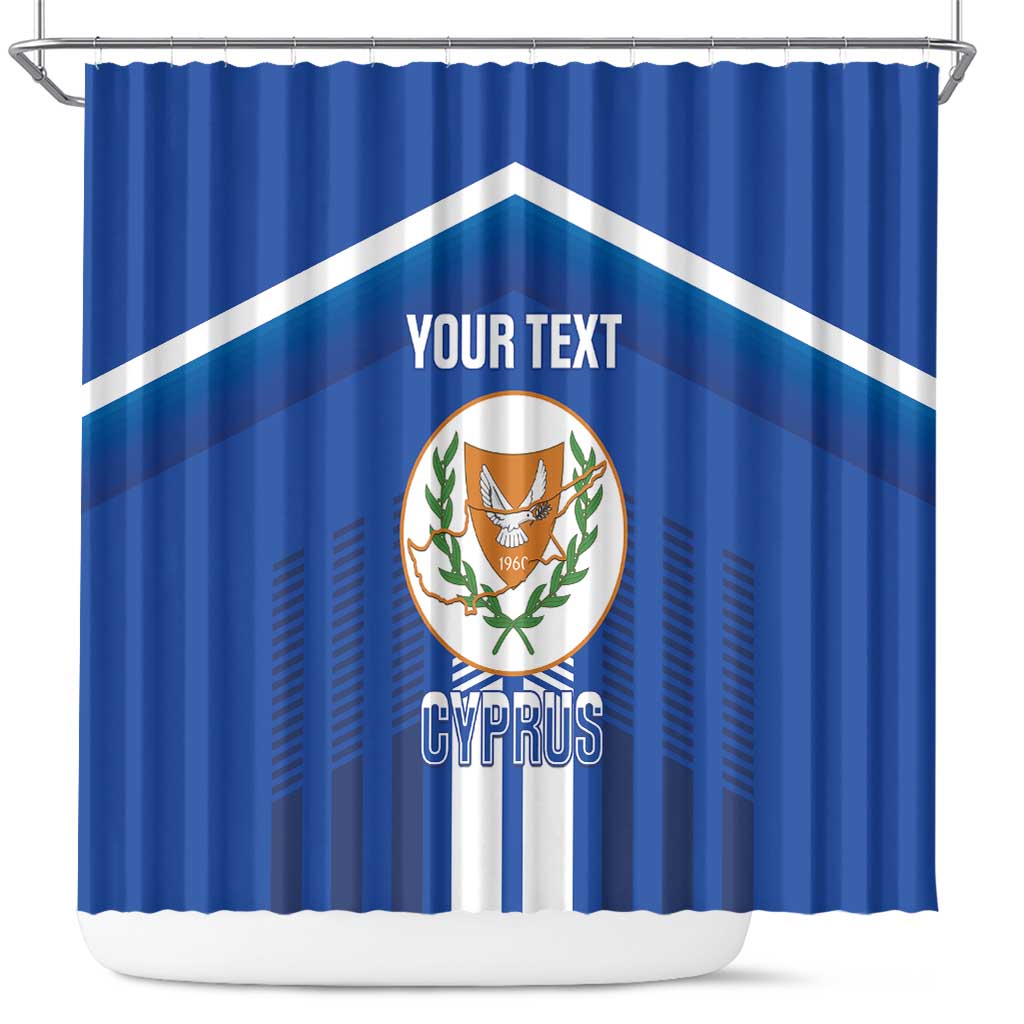 Custom Cyprus Football Shower Curtain Go Champions
