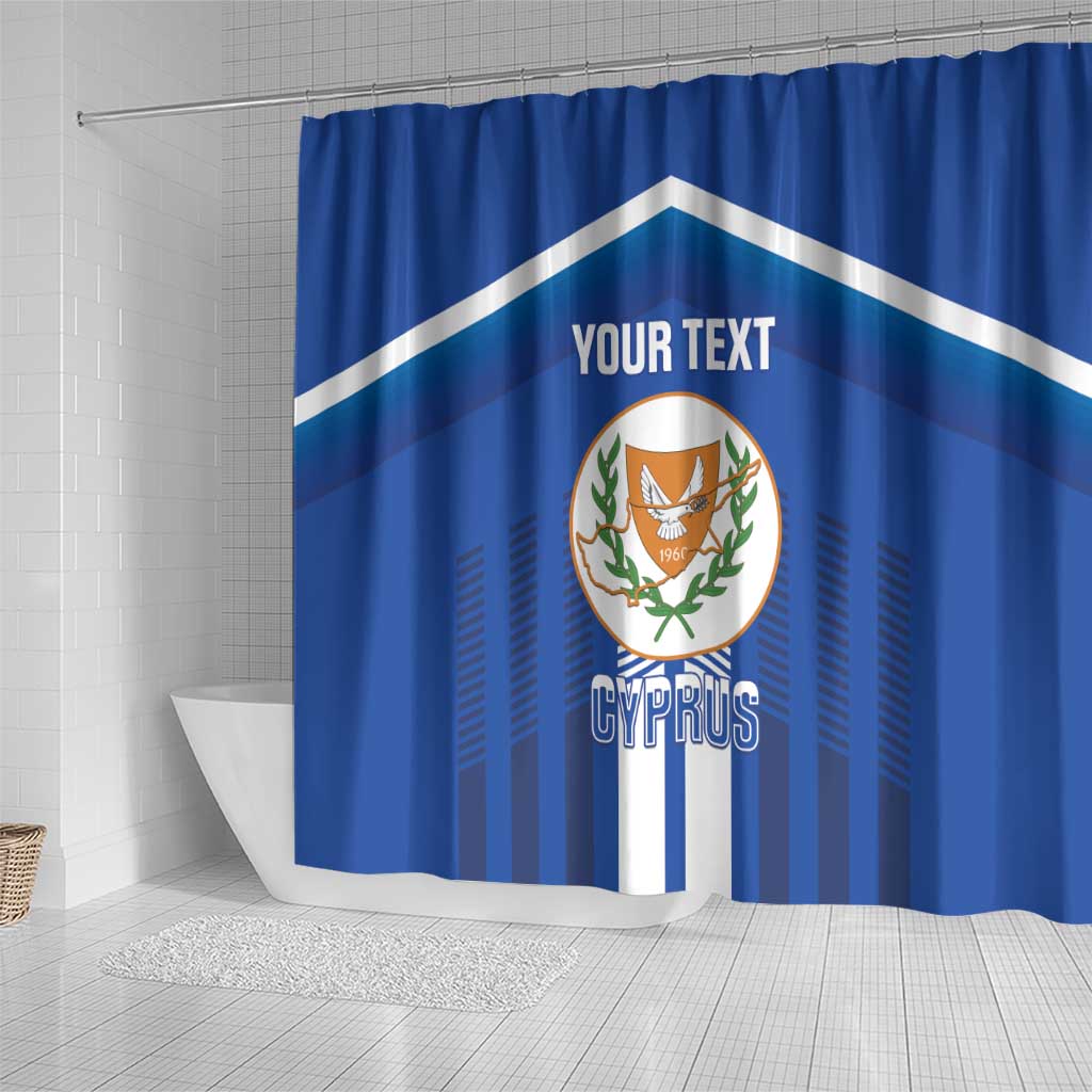 Custom Cyprus Football Shower Curtain Go Champions