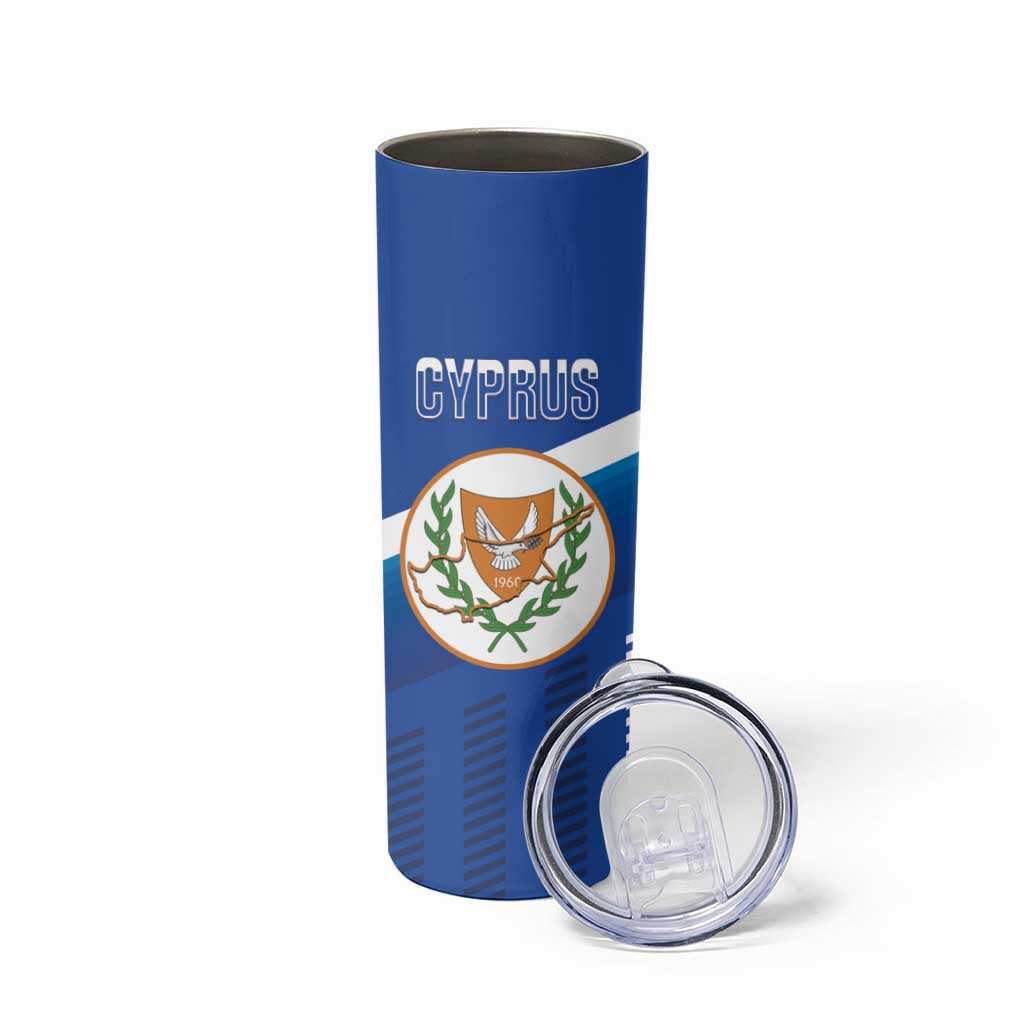 Custom Cyprus Football Skinny Tumbler Go Champions
