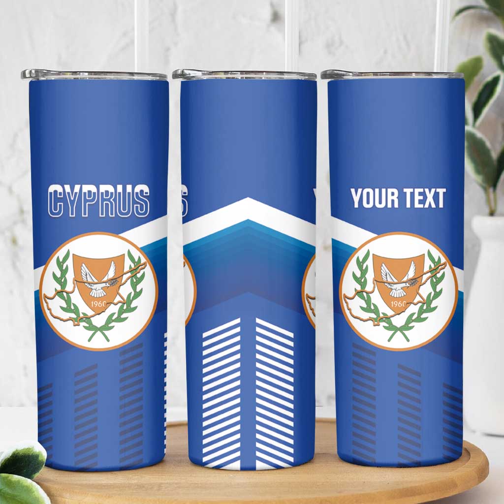 Custom Cyprus Football Skinny Tumbler Go Champions