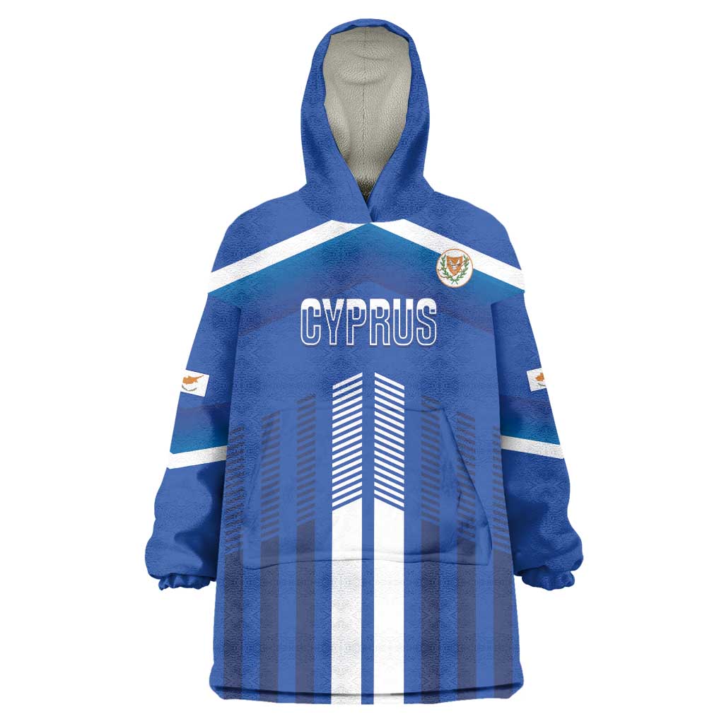 Custom Cyprus Football Wearable Blanket Hoodie Go Champions