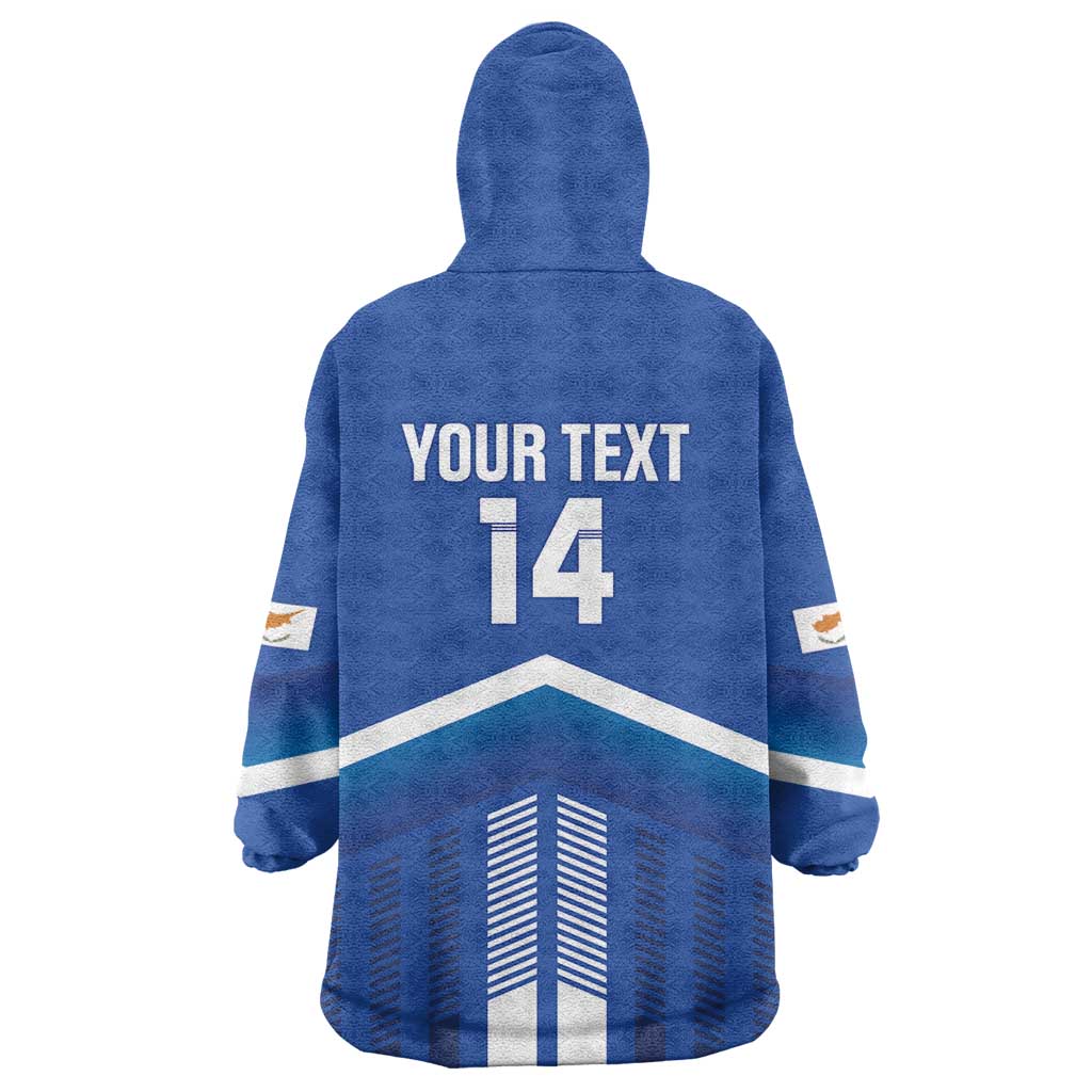 Custom Cyprus Football Wearable Blanket Hoodie Go Champions