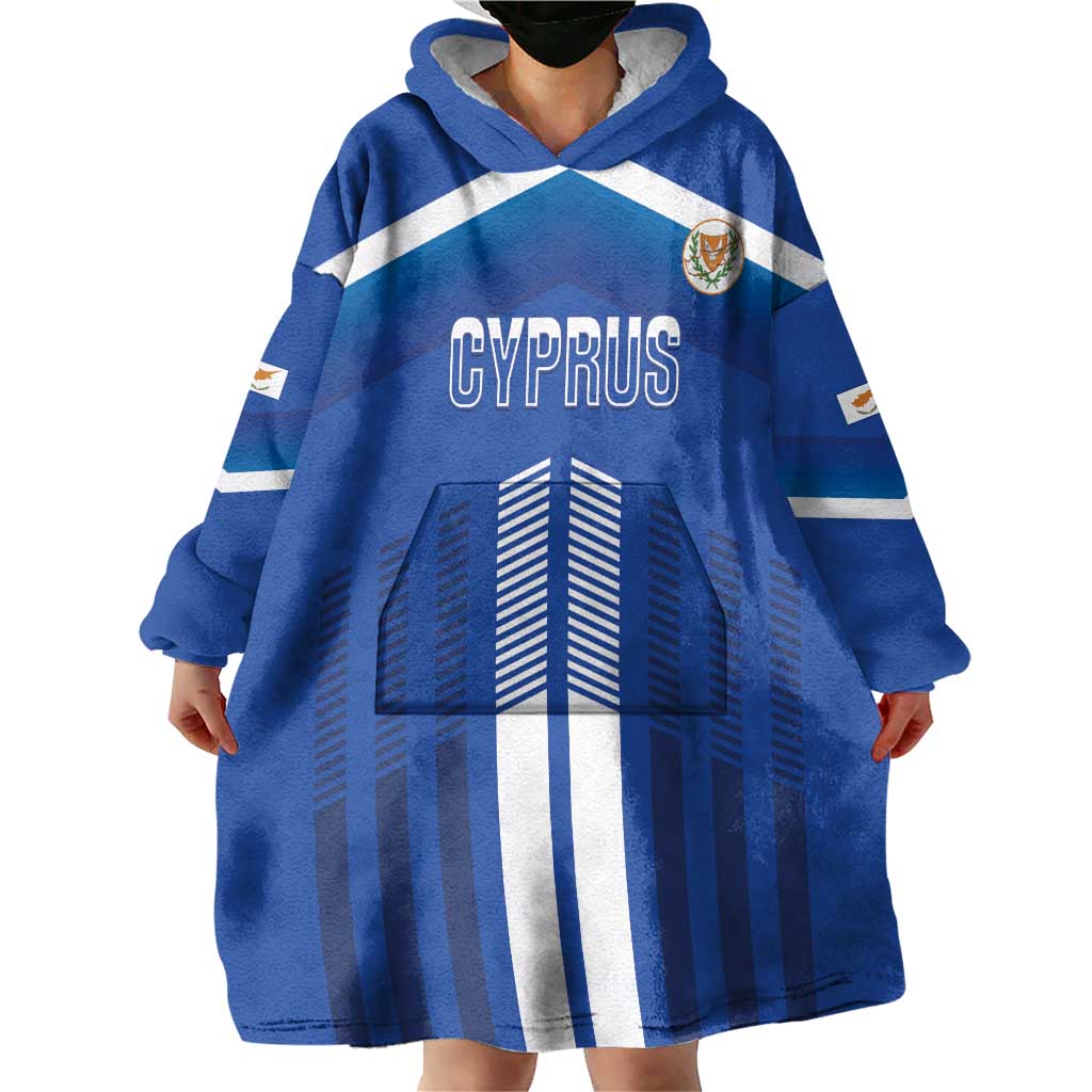 Custom Cyprus Football Wearable Blanket Hoodie Go Champions