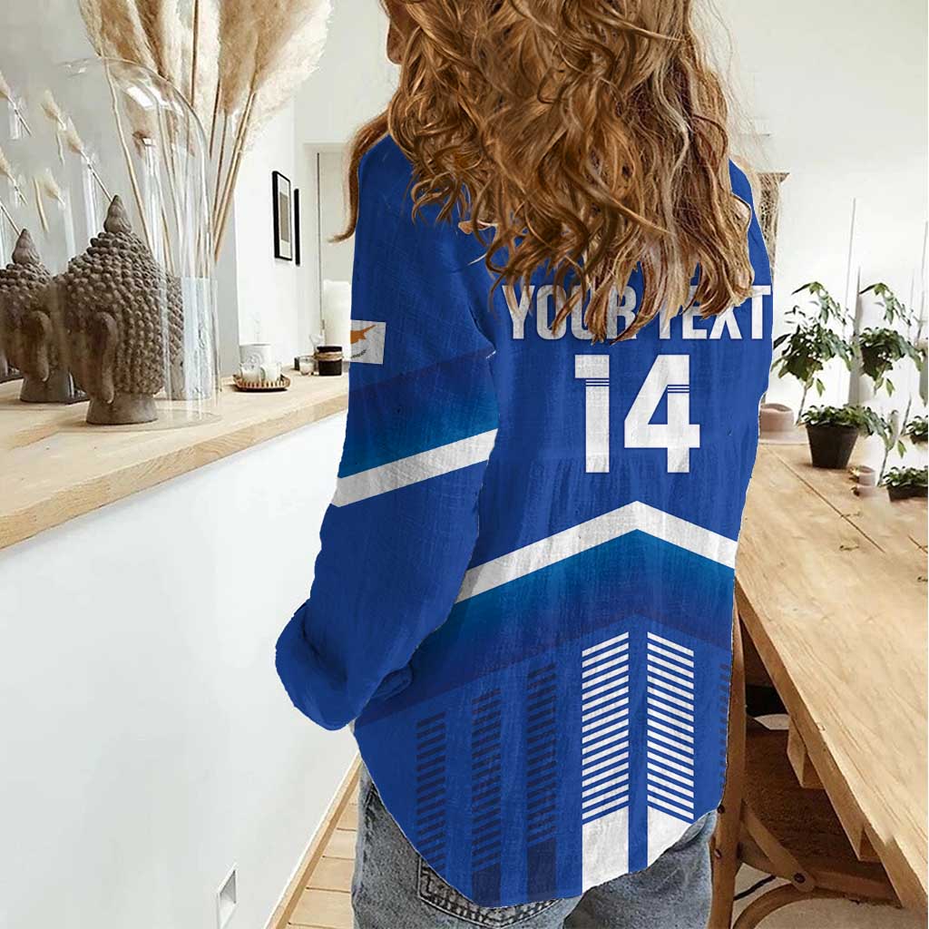 Custom Cyprus Football Women Casual Shirt Go Champions
