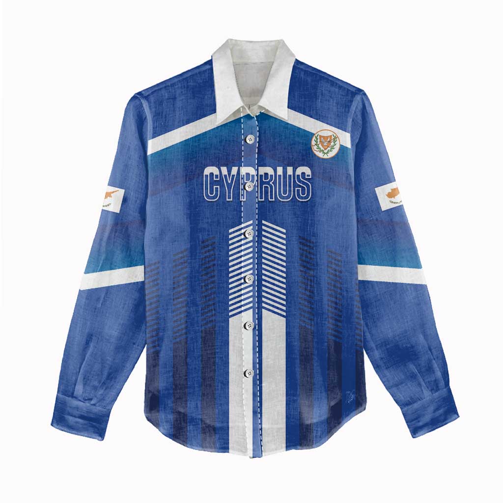 Custom Cyprus Football Women Casual Shirt Go Champions