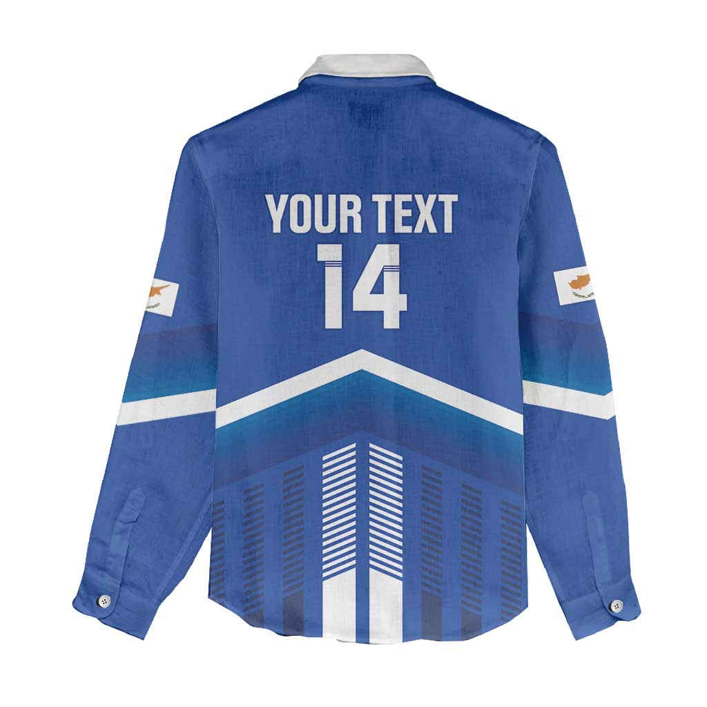 Custom Cyprus Football Women Casual Shirt Go Champions