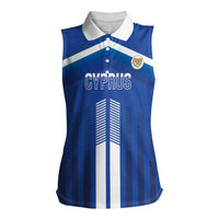 Custom Cyprus Football Women Sleeveless Polo Shirt Go Champions