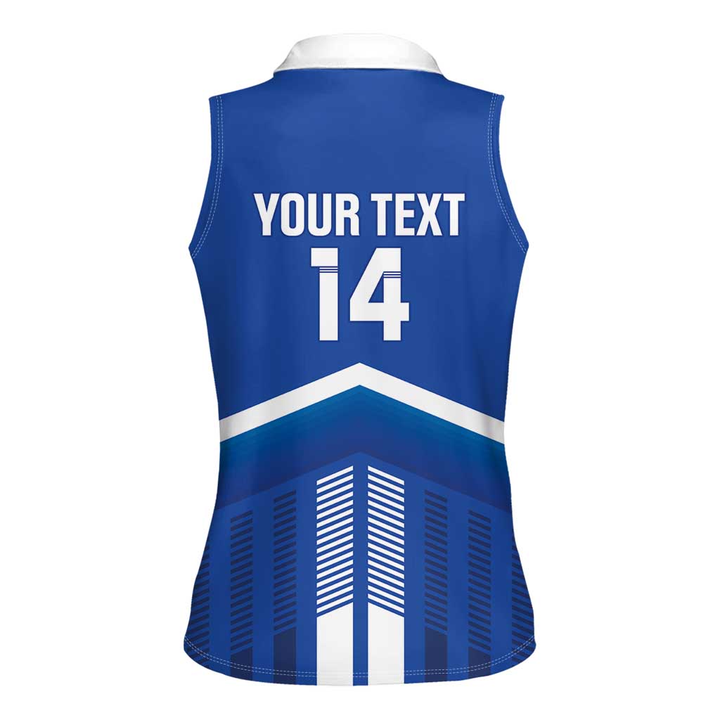 Custom Cyprus Football Women Sleeveless Polo Shirt Go Champions