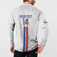 Custom Faroe Islands Football Button Sweatshirt Come On National Team