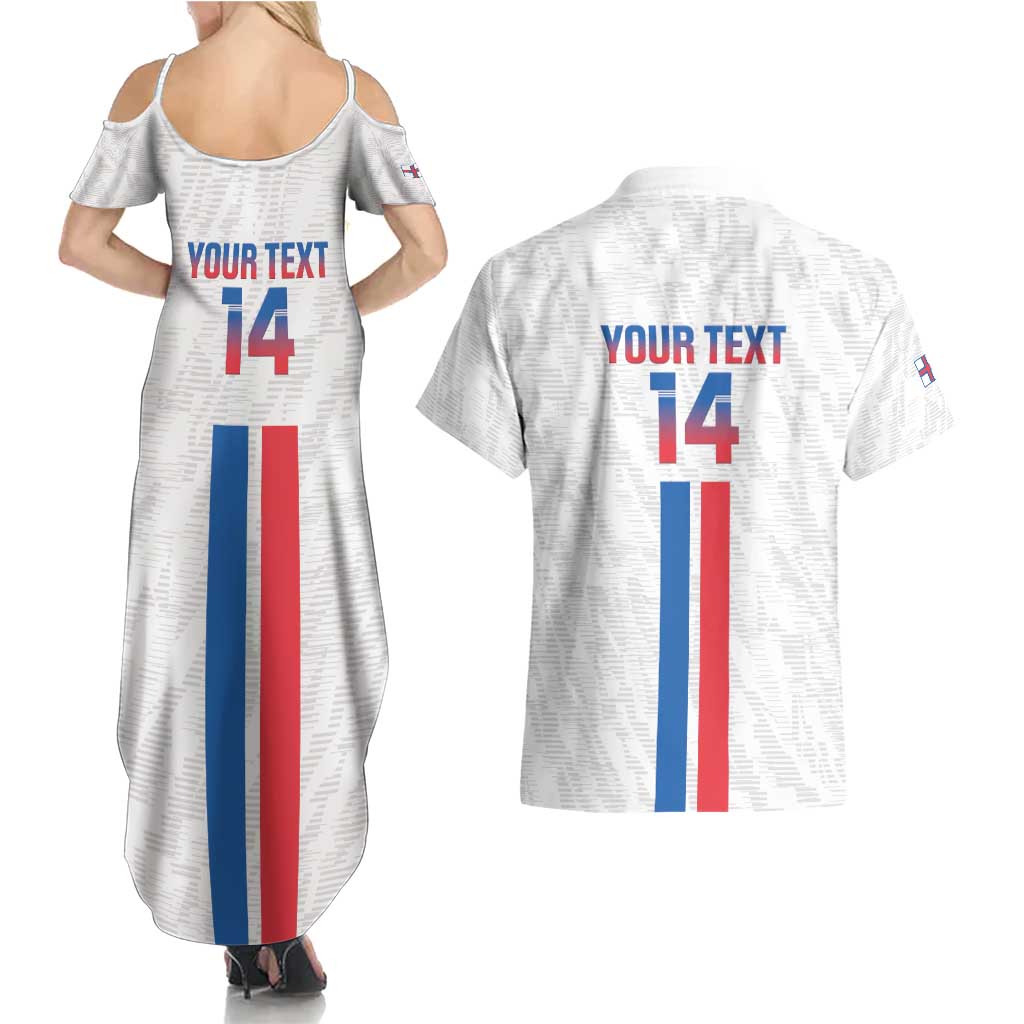 Custom Faroe Islands Football Couples Matching Summer Maxi Dress and Hawaiian Shirt Come On National Team