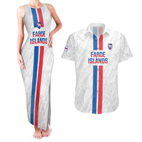Custom Faroe Islands Football Couples Matching Tank Maxi Dress and Hawaiian Shirt Come On National Team