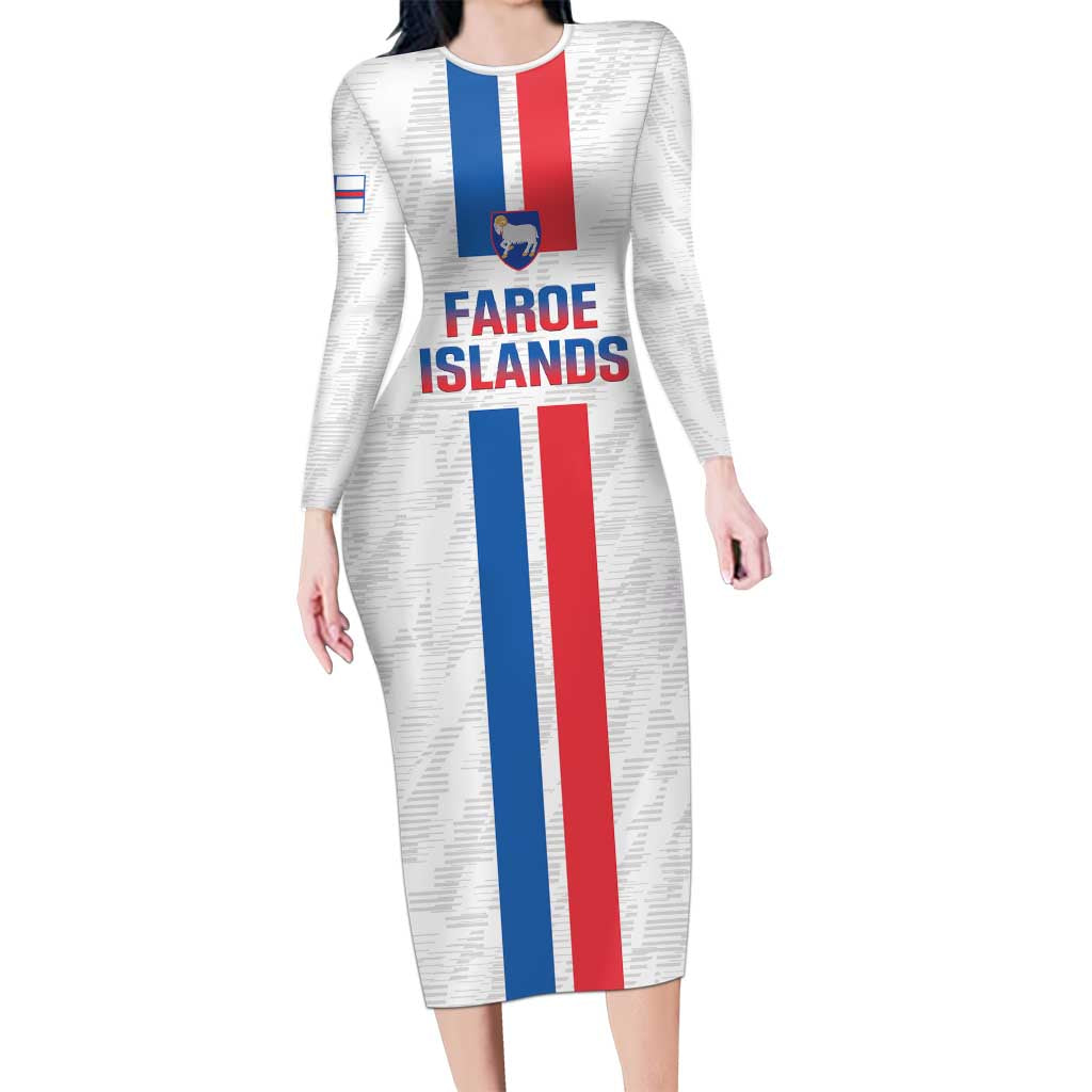 Custom Faroe Islands Football Family Matching Long Sleeve Bodycon Dress and Hawaiian Shirt Come On National Team