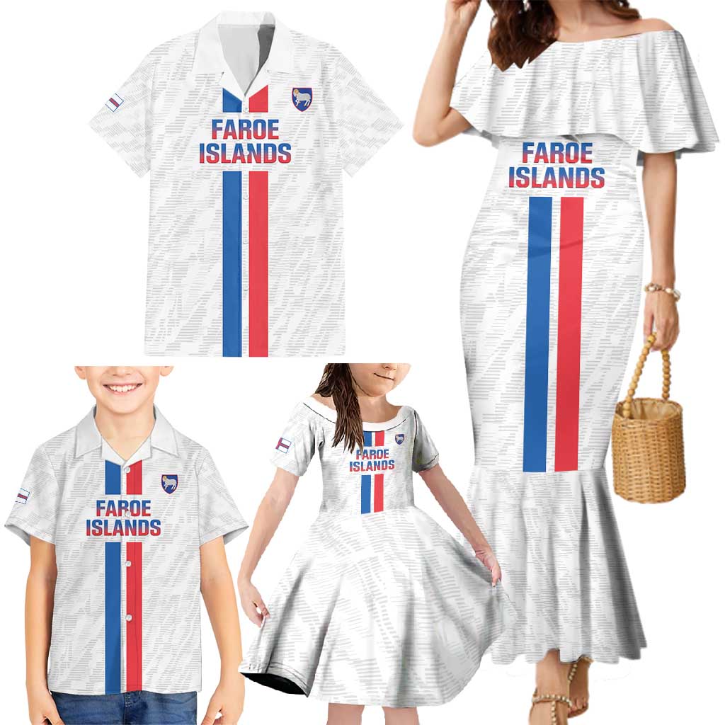 Custom Faroe Islands Football Family Matching Mermaid Dress and Hawaiian Shirt Come On National Team