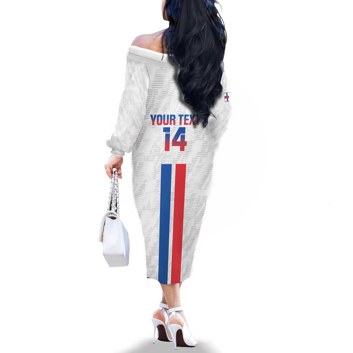 Custom Faroe Islands Football Family Matching Off The Shoulder Long Sleeve Dress and Hawaiian Shirt Come On National Team