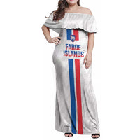Custom Faroe Islands Football Family Matching Off Shoulder Maxi Dress and Hawaiian Shirt Come On National Team