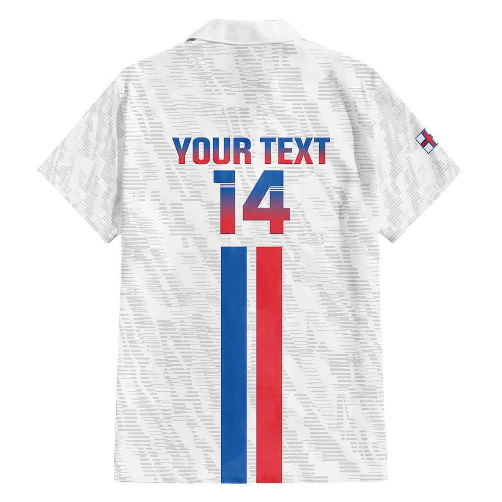 Custom Faroe Islands Football Family Matching Off Shoulder Short Dress and Hawaiian Shirt Come On National Team