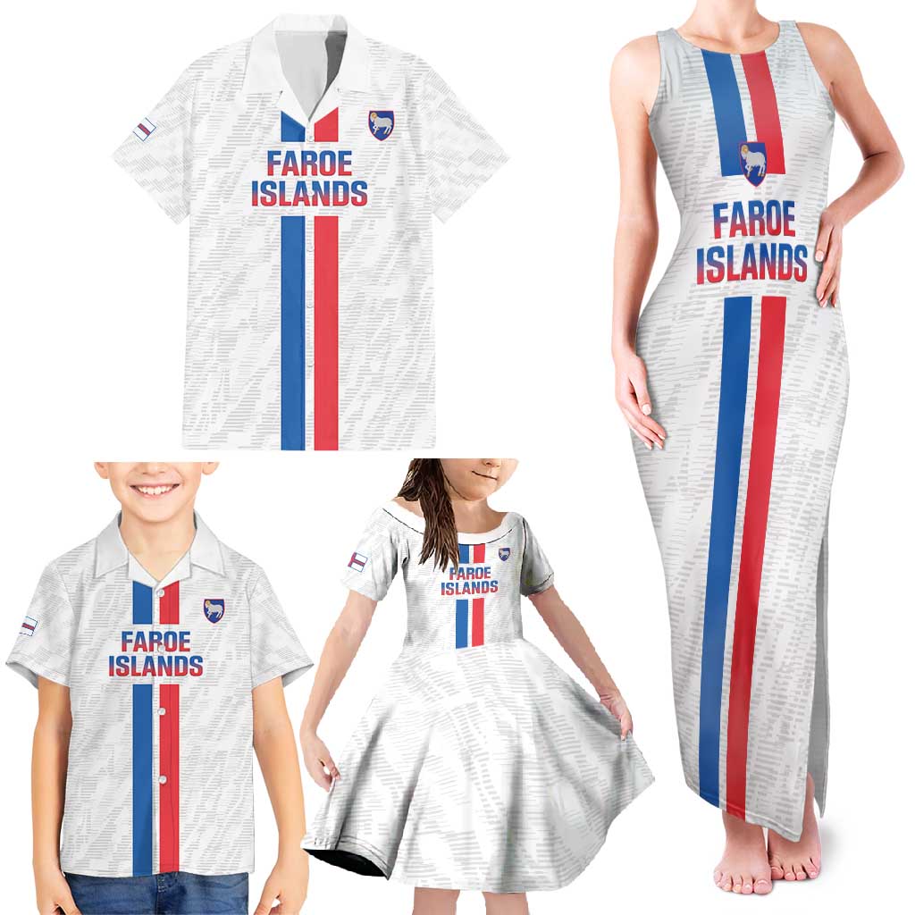 Custom Faroe Islands Football Family Matching Tank Maxi Dress and Hawaiian Shirt Come On National Team