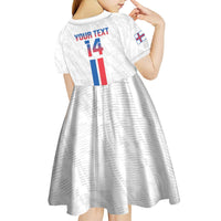 Custom Faroe Islands Football Kid Short Sleeve Dress Come On National Team