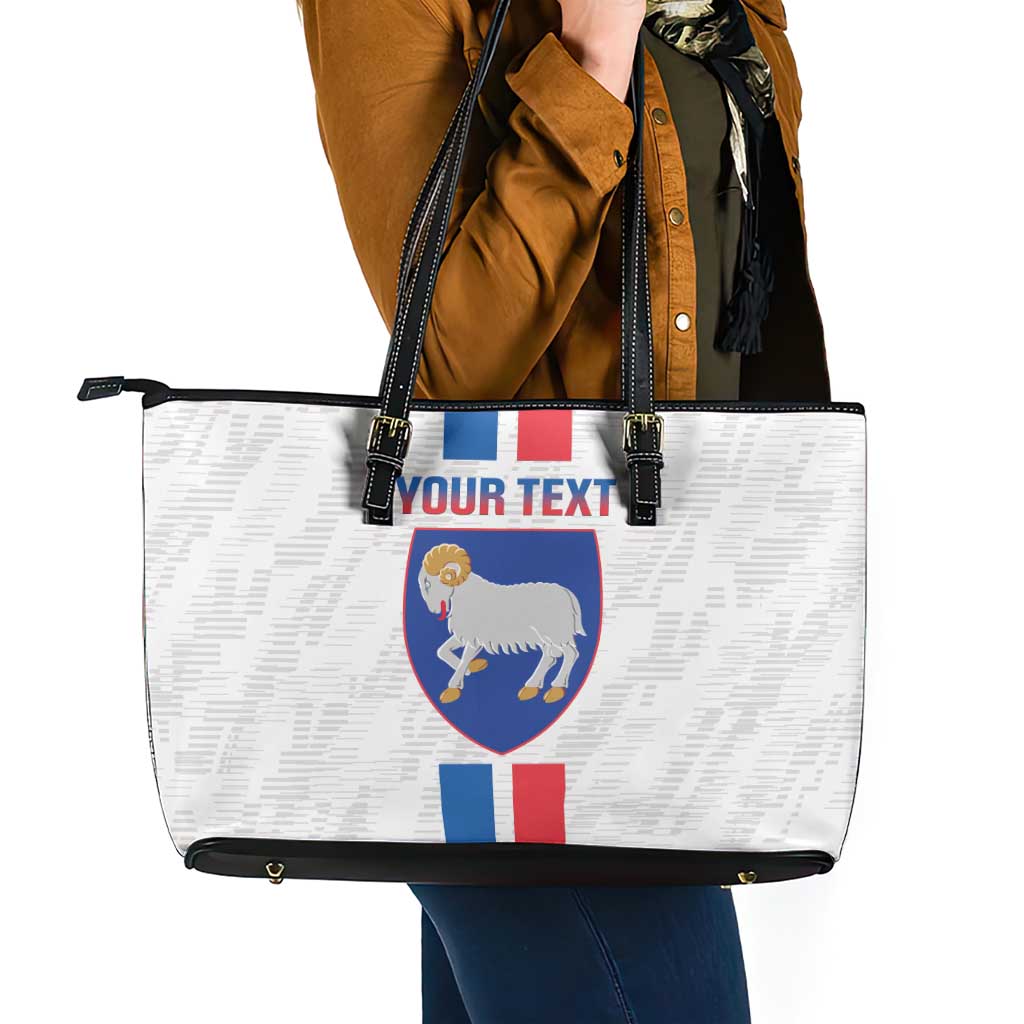 Custom Faroe Islands Football Leather Tote Bag Come On National Team