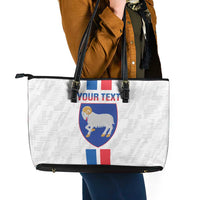 Custom Faroe Islands Football Leather Tote Bag Come On National Team