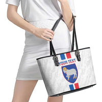 Custom Faroe Islands Football Leather Tote Bag Come On National Team