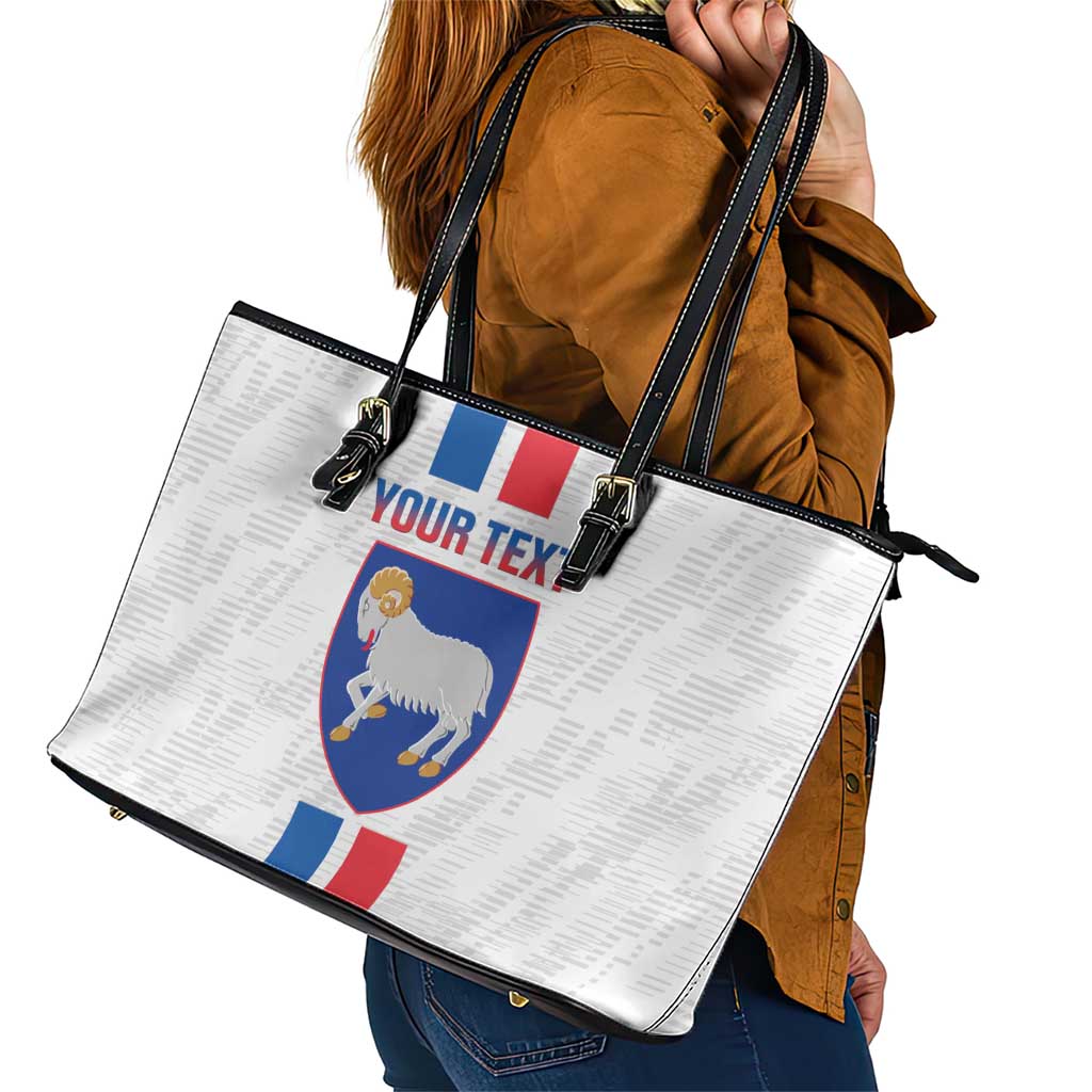 Custom Faroe Islands Football Leather Tote Bag Come On National Team