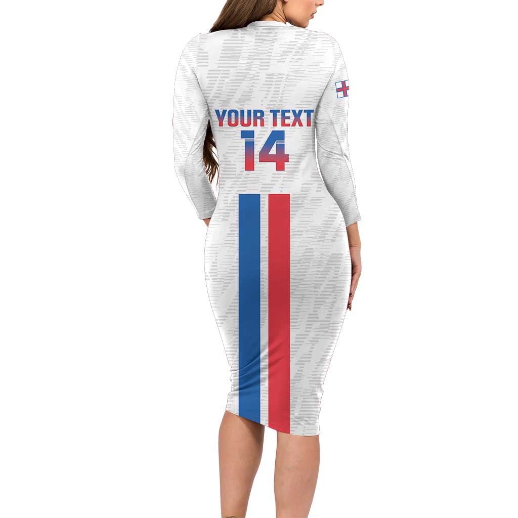 Custom Faroe Islands Football Long Sleeve Bodycon Dress Come On National Team