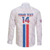 Custom Faroe Islands Football Long Sleeve Button Shirt Come On National Team