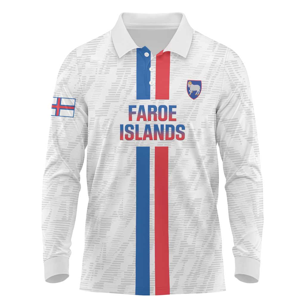 Custom Faroe Islands Football Long Sleeve Polo Shirt Come On National Team