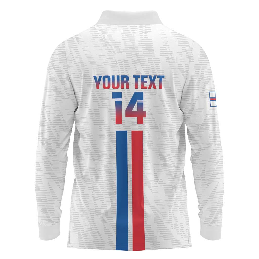 Custom Faroe Islands Football Long Sleeve Polo Shirt Come On National Team