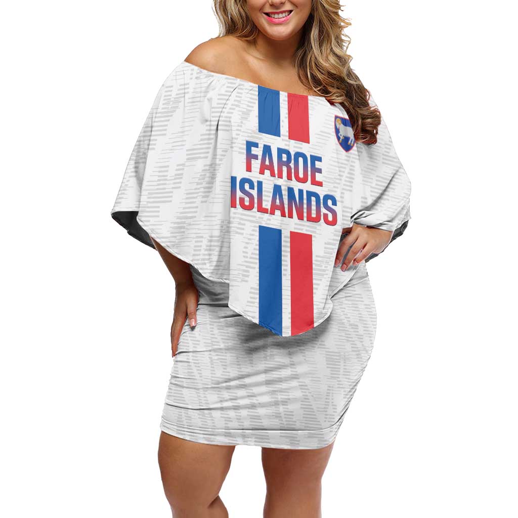 Custom Faroe Islands Football Off Shoulder Short Dress Come On National Team
