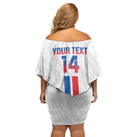 Custom Faroe Islands Football Off Shoulder Short Dress Come On National Team