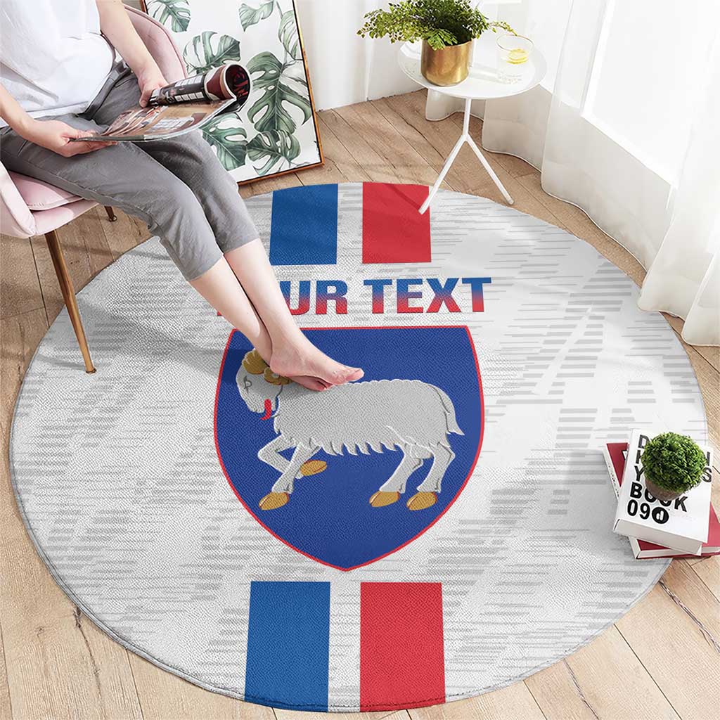 Custom Faroe Islands Football Round Carpet Come On National Team