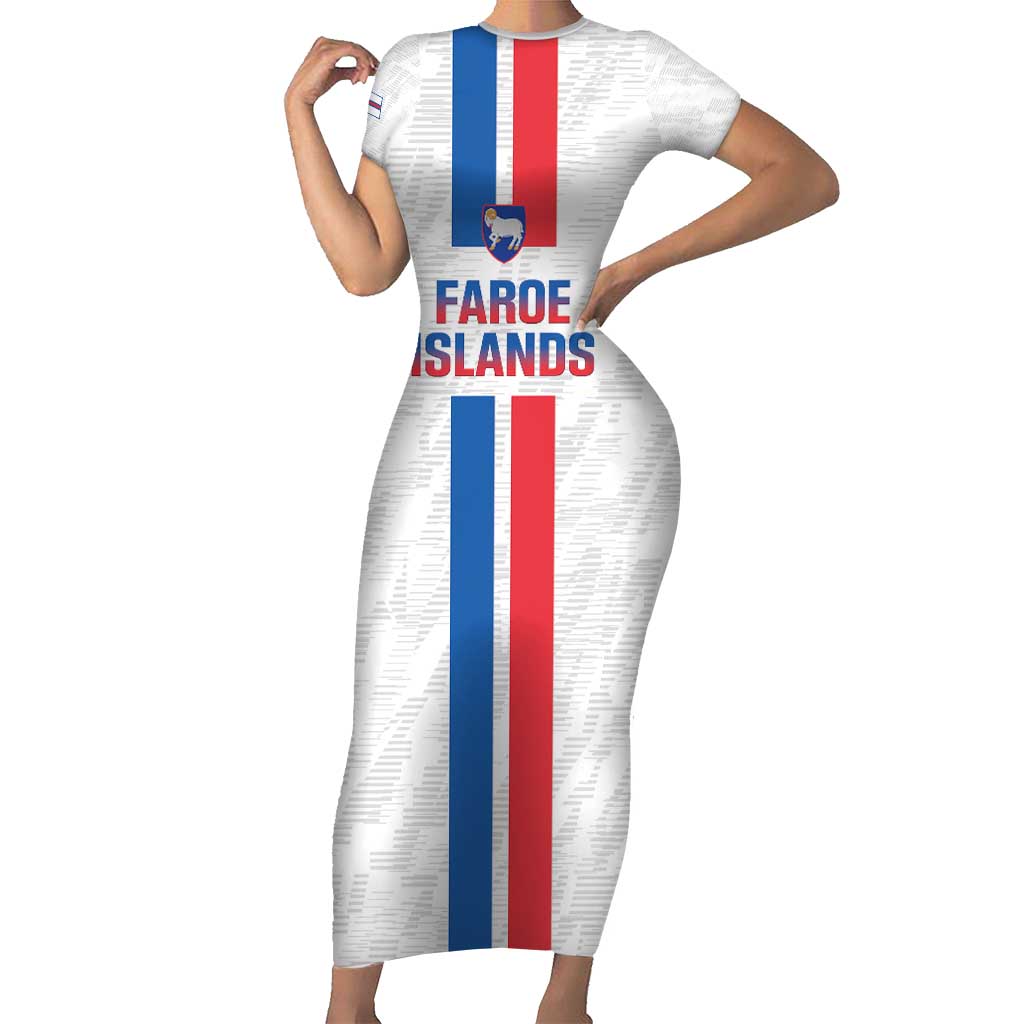 Custom Faroe Islands Football Short Sleeve Bodycon Dress Come On National Team