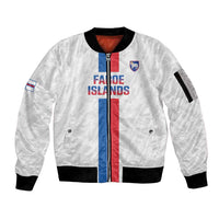 Custom Faroe Islands Football Sleeve Zip Bomber Jacket Come On National Team