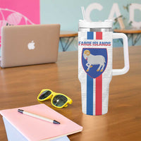 Custom Faroe Islands Football Tumbler With Handle Come On National Team